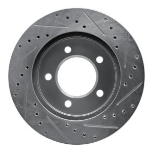 Ford Expedition Brake Rotor (1) - Front Left - R1 Concepts - Drilled & Slotted - Silver - `97-`02